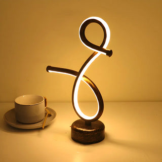 Simple Stylish Twist Spiral LED Table Lamp Black White Zawala Image - 15