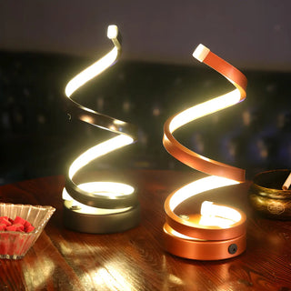 Simple Stylish Twist Spiral LED Table Lamp Black White Zawala Image - 23