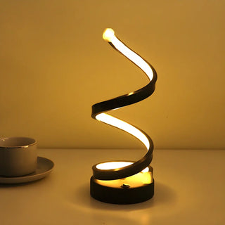 Simple Stylish Twist Spiral LED Table Lamp Black White Zawala Image - 4
