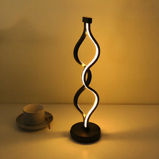 Simple Stylish Twist Spiral LED Table Lamp Black White Zawala Image - 7