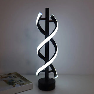 Simple Stylish Twist Spiral LED Table Lamp Black White Zawala Image - 8