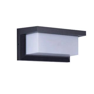 Stylish Rectangle Small Outdoor Metal Wall Light Black Zawala Image - 10
