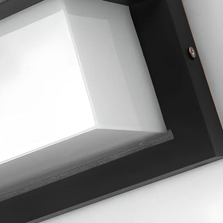 Stylish Rectangle Small Outdoor Metal Wall Light Black Zawala Image - 11