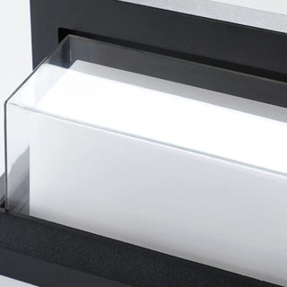 Stylish Rectangle Small Outdoor Metal Wall Light Black Zawala Image - 13