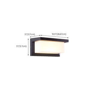 Stylish Rectangle Small Outdoor Metal Wall Light Black Zawala Image - 15