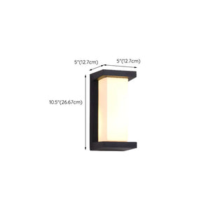 Stylish Rectangle Small Outdoor Metal Wall Light Black Zawala Image - 16