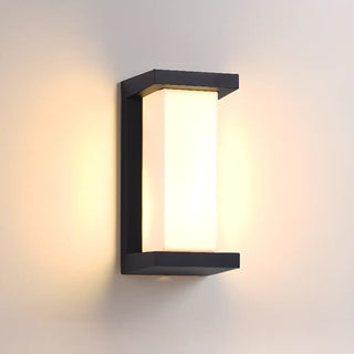 Stylish Rectangle Small Outdoor Metal Wall Light Black Zawala Image - 6