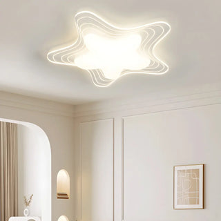 Stylish White Star-Shaped LED Flush Mount Ceiling Light Zawala Image - 1