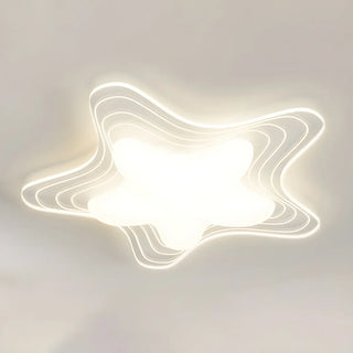Stylish White Star-Shaped LED Flush Mount Ceiling Light Zawala Image - 2