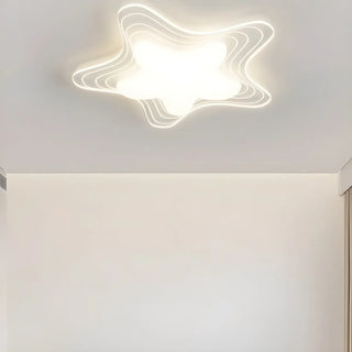 Stylish White Star-Shaped LED Flush Mount Ceiling Light Zawala Image - 3
