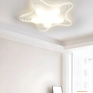 Stylish White Star-Shaped LED Flush Mount Ceiling Light Zawala Image - 4