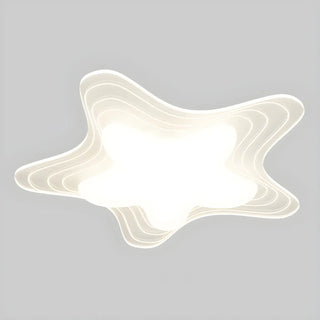 Stylish White Star-Shaped LED Flush Mount Ceiling Light Zawala Image - 5