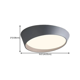 ZOWALA - Modern White Truncated LED Flush Mount Ceiling Light Image - 12