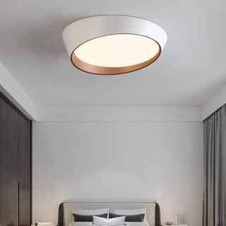 ZOWALA - Modern White Truncated LED Flush Mount Ceiling Light Image - 3