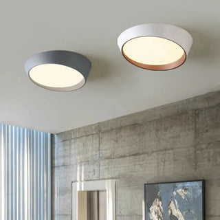 ZOWALA - Modern White Truncated LED Flush Mount Ceiling Light Image - 4