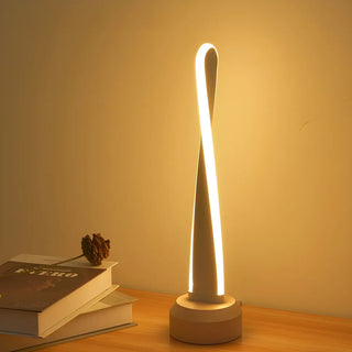 Stylish Nordic White Twist LED Aluminum Table Lamp Zawala Image - 1