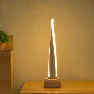 Stylish Nordic White Twist LED Aluminum Table Lamp Zawala Image - 2