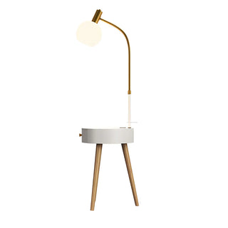 Stylish Bedside Globe Floor Lamp with Integrated Table Zawala Image - 11
