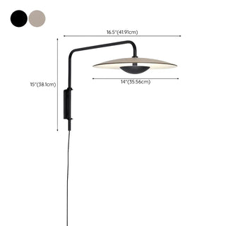 ZOWALA - Contemporary Swing Arm Umbrella Metal Black Wall Sconce #size