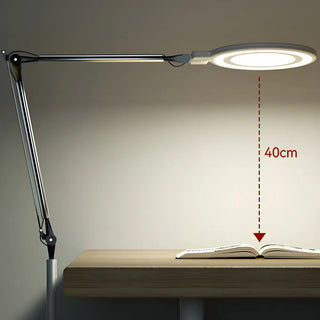 ZOWALA - Adjustable White Round LED Swing Arm Floor Lamp Image - 2
