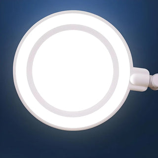 ZOWALA - Adjustable White Round LED Swing Arm Floor Lamp Image - 6