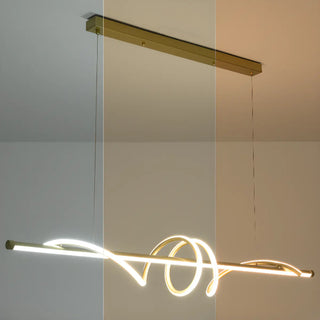 ZOWALA - Dining Room Unique LED Black Wave Pendant Light Image - 11