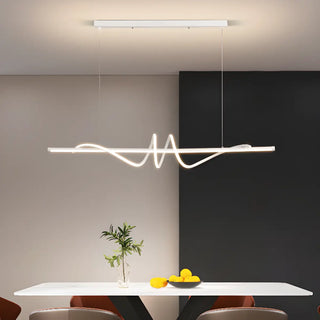ZOWALA - Dining Room Unique LED Black Wave Pendant Light Image - 3