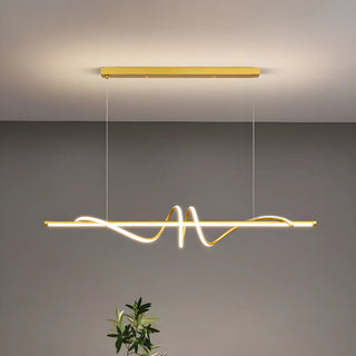 ZOWALA - Dining Room Unique LED Black Wave Pendant Light Image - 6