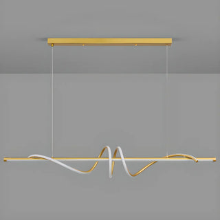ZOWALA - Dining Room Unique LED Black Wave Pendant Light Image - 7