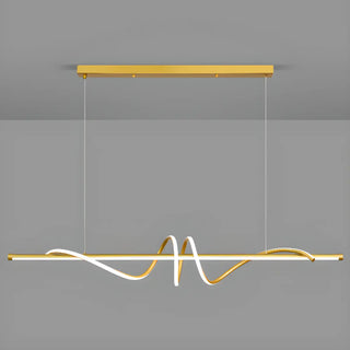 ZOWALA - Dining Room Unique LED Black Wave Pendant Light Image - 8