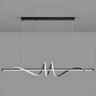 ZOWALA - Dining Room Unique LED Black Wave Pendant Light Image - 9