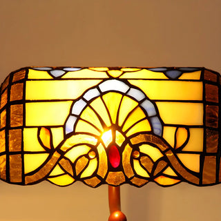 Vintage Tiffany Stained Glass Banker Decor Table Lamp Zawala Image - 11