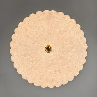 Texture Gold Crystal Drum LED Flush Mount Ceiling Light Zawala Image - 10