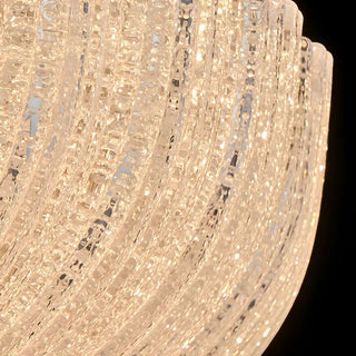 Texture Gold Crystal Drum LED Flush Mount Ceiling Light Zawala Image - 12