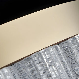 Texture Gold Crystal Drum LED Flush Mount Ceiling Light Zawala Image - 13