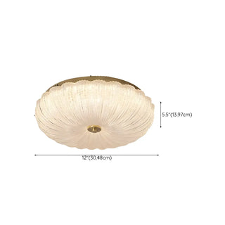 Texture Gold Crystal Drum LED Flush Mount Ceiling Light Zawala #size