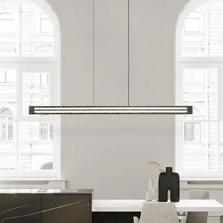 ZOWALA - Stylish Textured Rectangular LED Island Pendant Light Image - 1