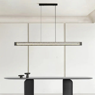 ZOWALA - Stylish Textured Rectangular LED Island Pendant Light Image - 2