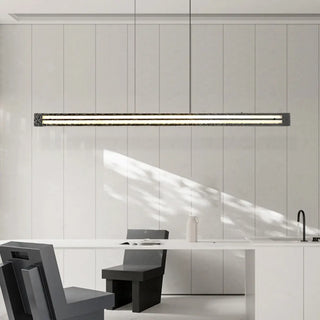 ZOWALA - Stylish Textured Rectangular LED Island Pendant Light Image - 3