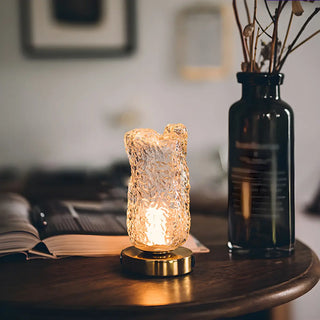 Rustic Glass Table Lamp for Cozy Ambiance Lighting Zawala Image - 1