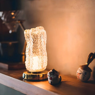 Rustic Glass Table Lamp for Cozy Ambiance Lighting Zawala Image - 3