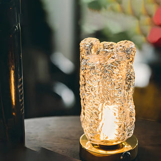 Rustic Glass Table Lamp for Cozy Ambiance Lighting Zawala Image - 4