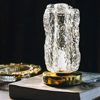 Rustic Glass Table Lamp for Cozy Ambiance Lighting Zawala Image - 6
