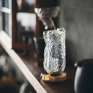 Rustic Glass Table Lamp for Cozy Ambiance Lighting Zawala Image - 8