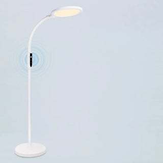 Modern Touch Control White Round Metal LED Floor Lamp Zawala Image - 3