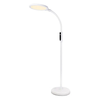 Modern Touch Control White Round Metal LED Floor Lamp Zawala Image - 7
