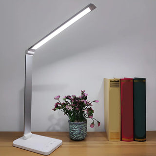 Stylish Silver Modern LED Table Lamp with Touch Switch Zawala Image - 2