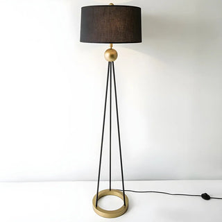Traditional Black Cylinder Tripod Metal Floor Lamp Zawala Image - 5
