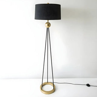 Traditional Black Cylinder Tripod Metal Floor Lamp Zawala Image - 6