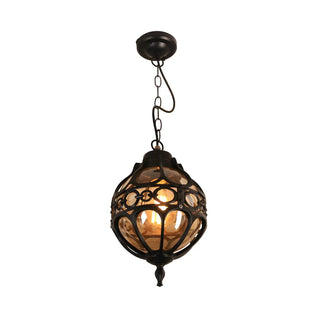 ZOWALA - Vintage Moroccan Amber Glass Lantern Pendant Light Image - 6